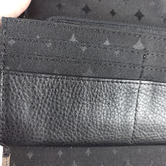 FOSSIL LEATHER MADDOX CLUTCH LEATHER WALLET TAUPE LEATHER WITH SNAP CLOSURE - Picture 7 of 13